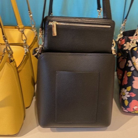 Kate Spade Darcy Small Bucket Bag & Darcy Large Slim Bifold Wallet Black - Picture 8 of 11